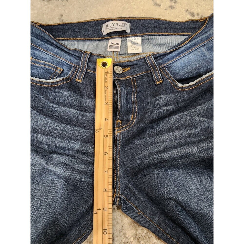 Judy Blue Womens Skinny Fit Jeans 8369-1 Blue Denim Frayed Hem 9/29 Boho Preppy - Picture 3 of 8
